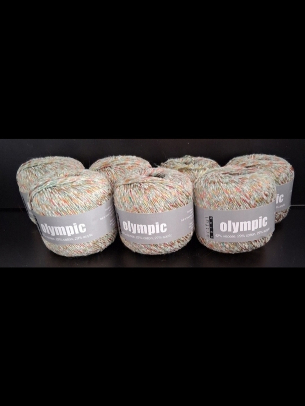 NWT Lot Of 7 Olympic Green & Orange Viscose/Cotton/Acrylic Craft Yarn
